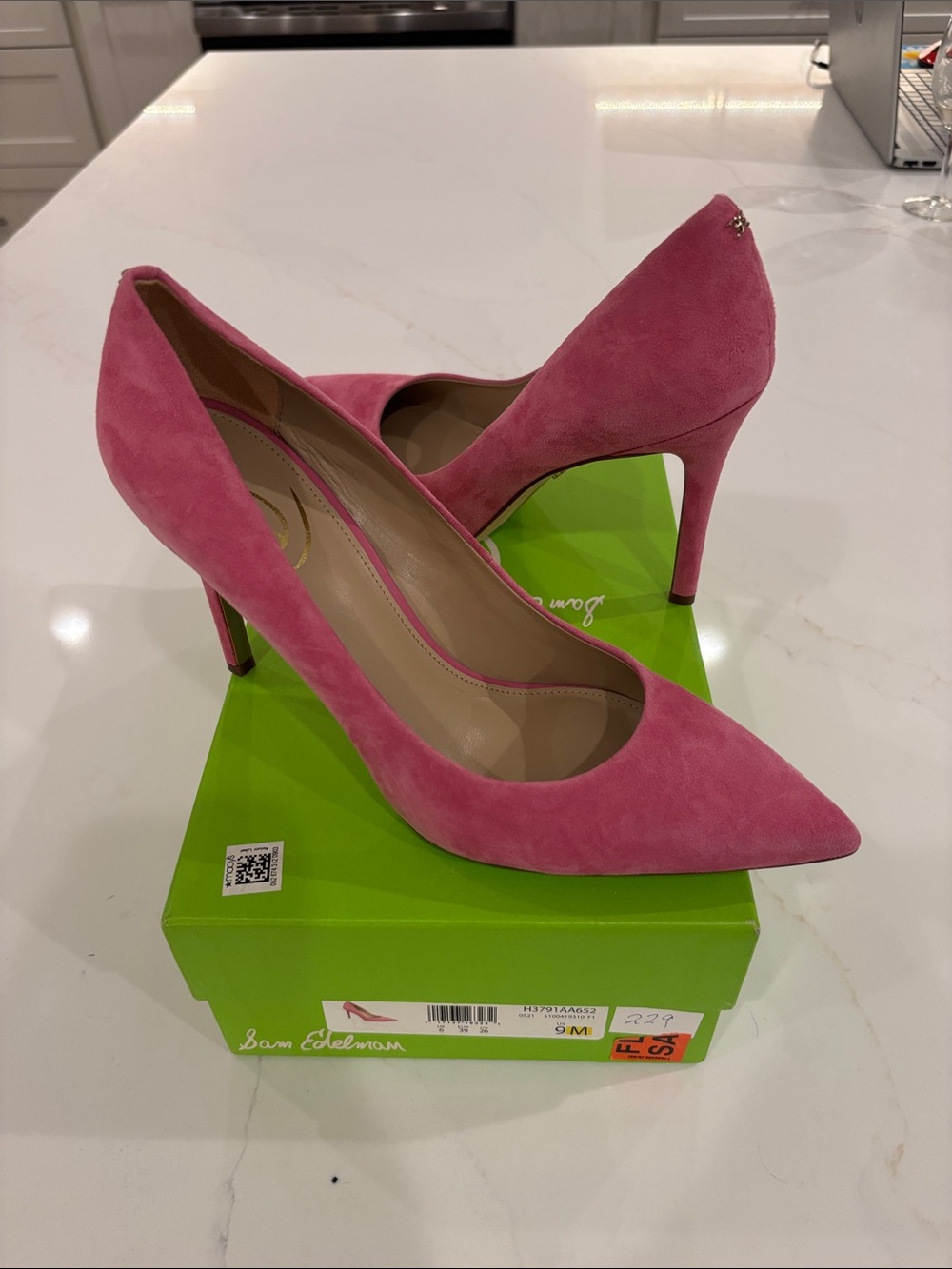 Sam Edelman Hot Pink Suede Pointed Toe Stiletto Pumps